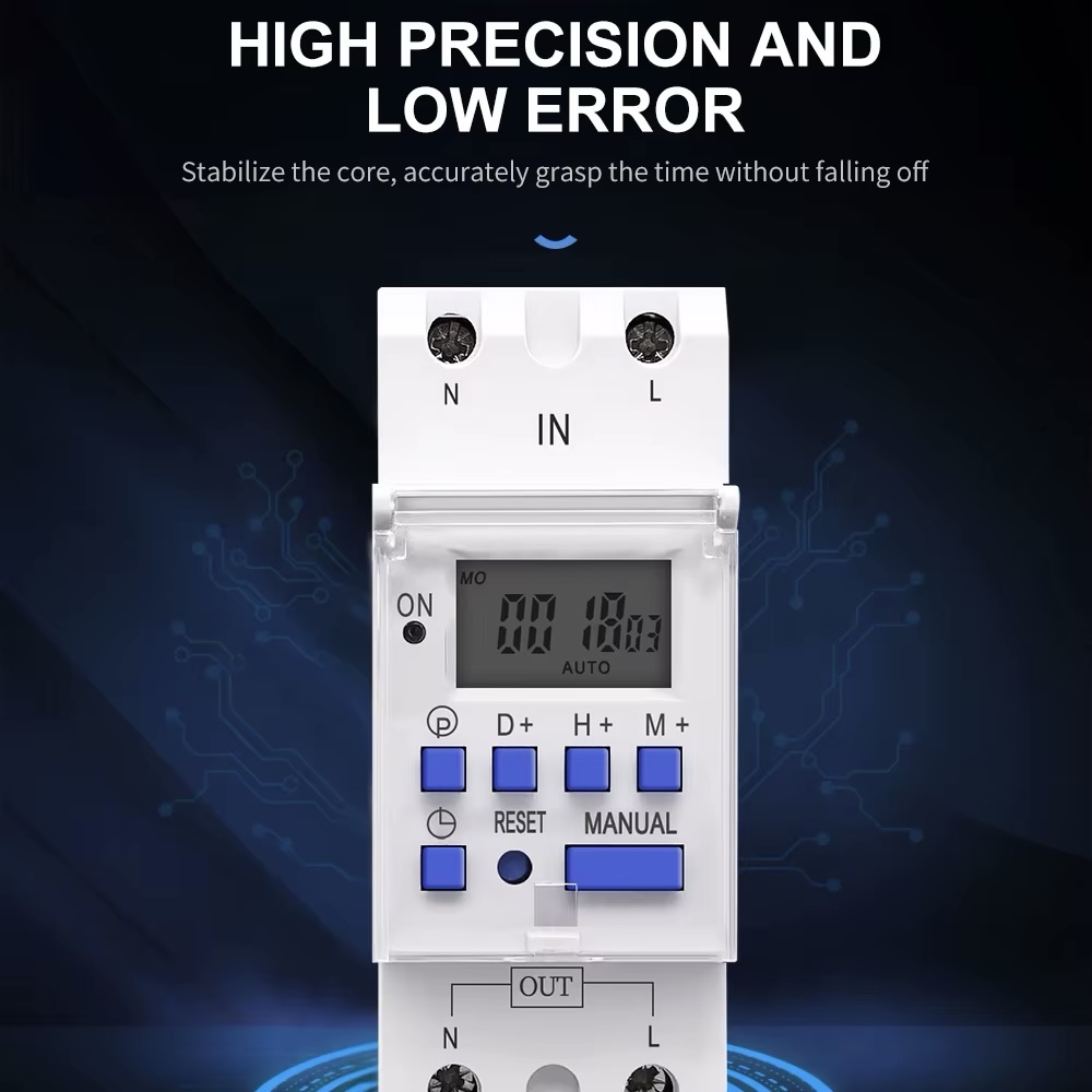 TOMZN Din Rail Single Phase Weekly 7 Days Programmable Digital TIME SWITCH Relay Timer - Image 8