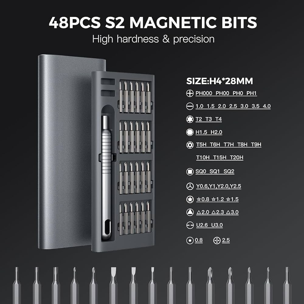 52 in 1 Precision Screwdriver Set with 48Pcs Precision Mini Magnetic Phillips Slotted Square - Image 5