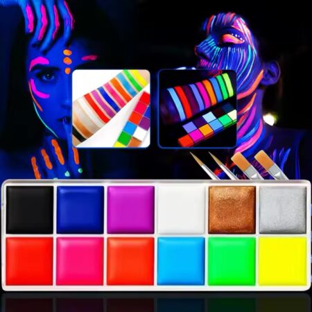 12 Colors Glow in the dark Face & Body Painting Palette